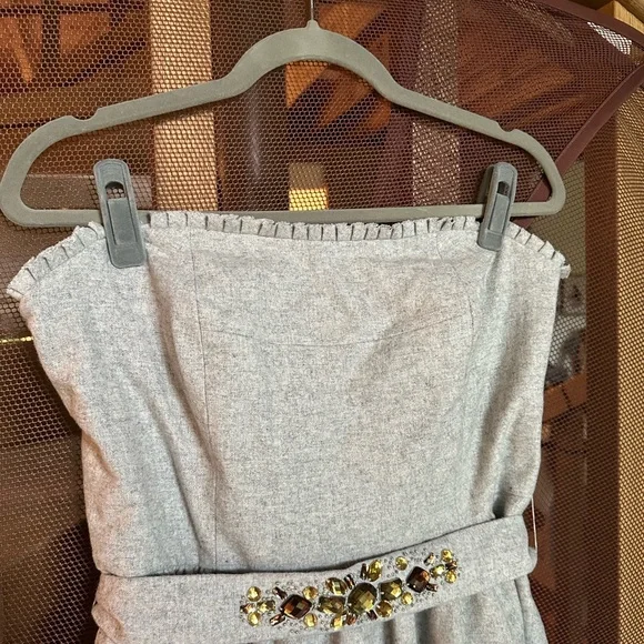Banana Republic Gray Embellished Pleated Strapless Dress - Picture 3 of 4